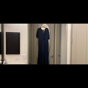 MAEVE NAVY JUMPSUIT - LEOPARD PRINT